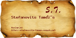 Stefanovits Tamás névjegykártya